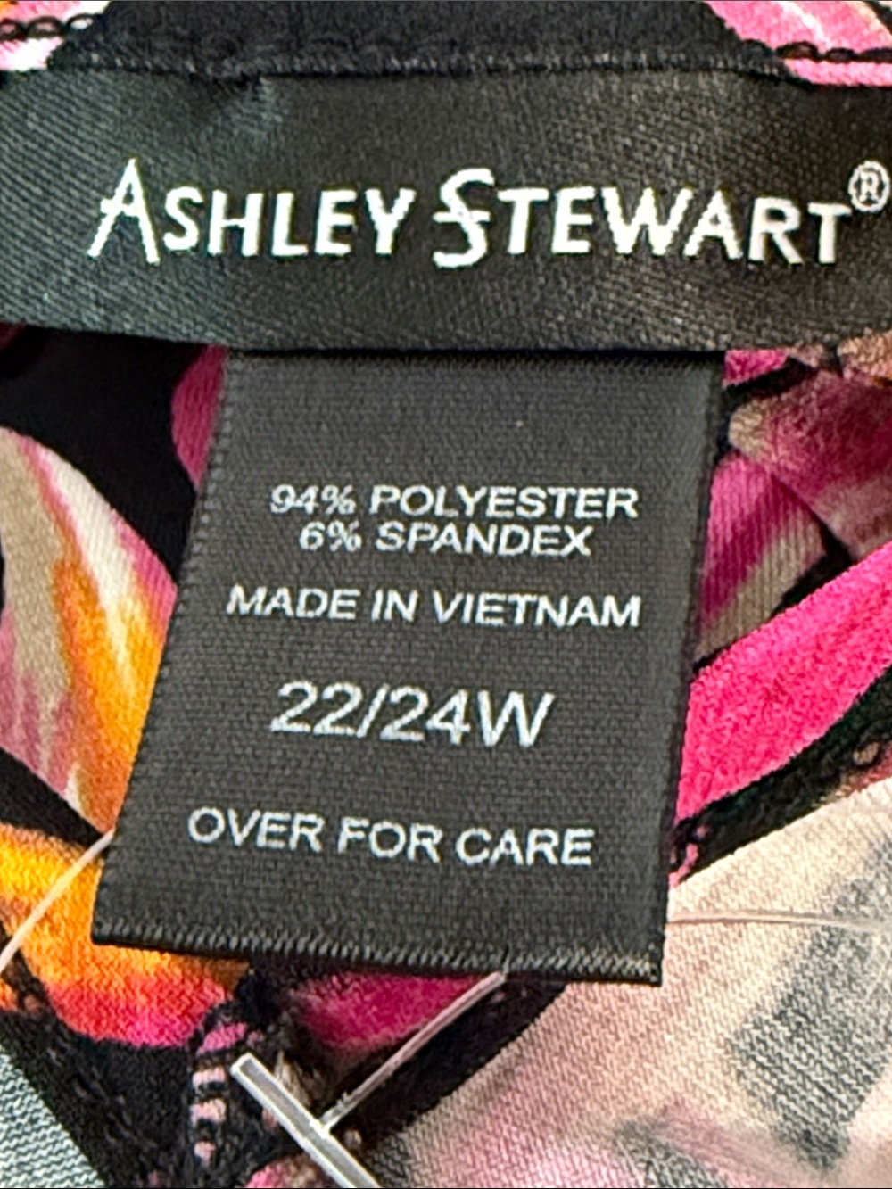 Ashley Stewart Black Maxi Faux Wrap Dress with Pink Orange Leaf Print - Picture 2 of 10